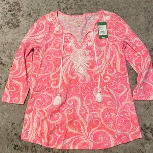 Pink and white, Lilly Pulitzer tunic, new with tags, size small